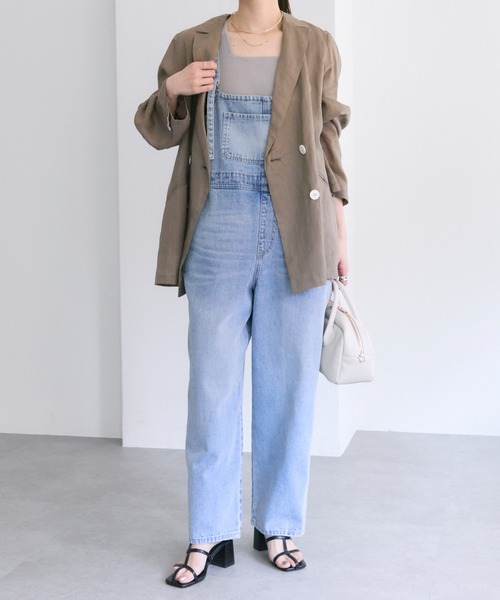 PUAL CE CIN（ピュアルセシン）の「【25th】綿麻デニムサロペット