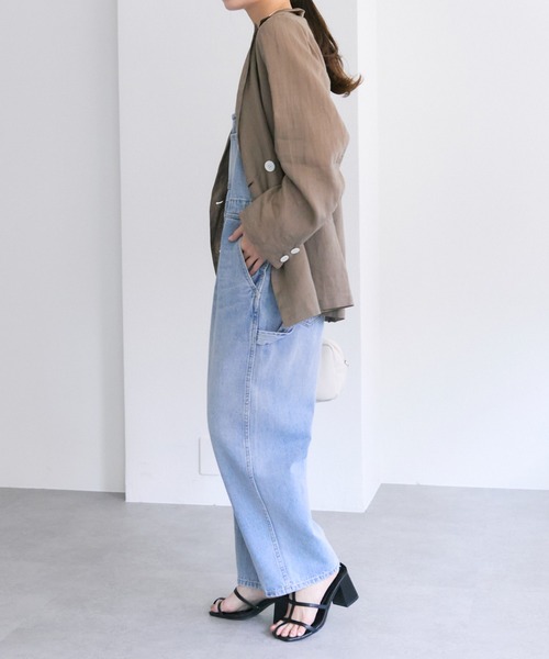 PUAL CE CIN（ピュアルセシン）の「【25th】綿麻デニムサロペット