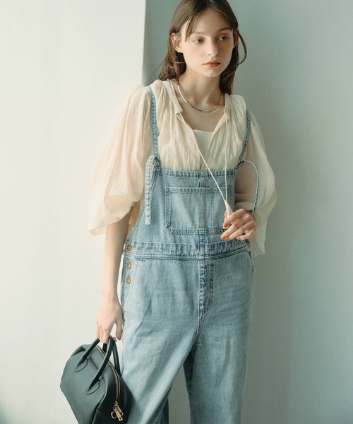 PUAL CE CIN（ピュアルセシン）の「【25th】綿麻デニムサロペット