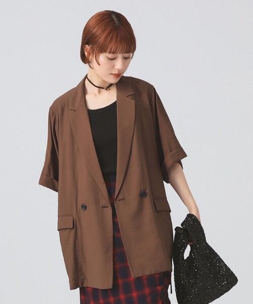 ray beams ダブルブレスト ハーフスリーブ ジャケット Ray BEAMS（レイ ビームス）ダブルブレスト ハーフスリーブ