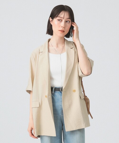 ray beams ダブルブレスト ハーフスリーブ ジャケット Ray BEAMS（レイ ビームス）ダブルブレスト ハーフスリーブ