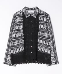 Doux archives（ドゥアルシーヴ）の「【Sara mallika】COTTON BORDER LACE TOP（シャツ/ブラウス）」