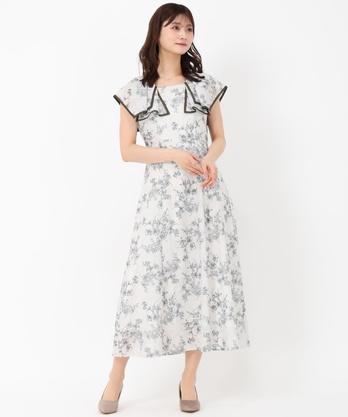 セール】2025春夏新作 フラワージュイフリルカラーワンピース