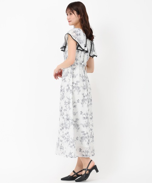 MISCH MASCH(ミッシュマッシュ)の「フラワージュイフリルカラーワンピース(ワンピース・レディース・グレー/ベージュ/ブルー・S/M)」の10枚目の写真