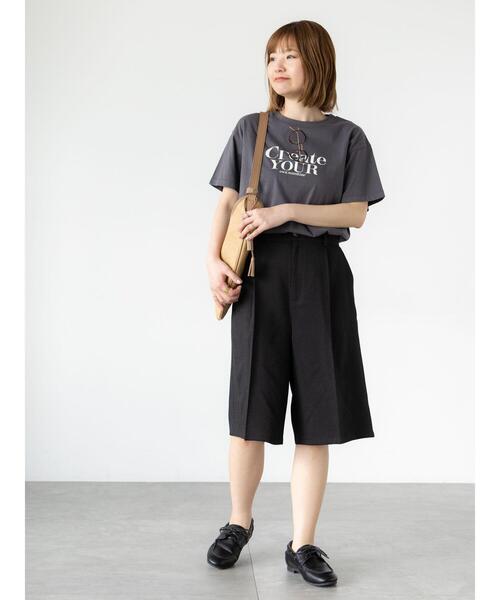 Lugnoncure（ルノンキュール）の「メガネ刺繍プリントTシャツ（Tシャツ/カットソー・レディース・ブラック/オフホワイト/チャコールグレー/キナリ・F）」の17枚目の写真