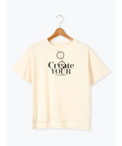 Lugnoncure（ルノンキュール）の「メガネ刺繍プリントTシャツ（Tシャツ/カットソー・レディース・ブラック/オフホワイト/チャコールグレー/キナリ・F）」の10枚目の写真