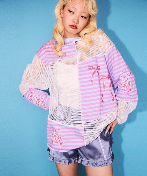 Candy Stripper（キャンディストリッパー）の「GLOSSY FRILL ショーツ（その他パンツ・レディース・ブルー/グレー/ブラック・FREE）」の5枚目の写真