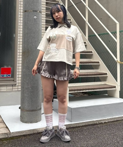 Candy Stripper（キャンディストリッパー）の「GLOSSY FRILL ショーツ（その他パンツ・レディース・ブルー/グレー/ブラック・FREE）」の8枚目の写真