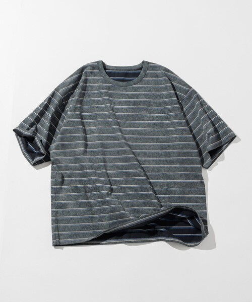 FREAK'S STORE(フリークスストア)の「フェードプリント リバーシブル クルーネック ボーダーTシャツ/半袖Tシャツ(Tシャツ/カットソー・メンズ・ブラック/ネイビー/ブラウン/グリーン・MEDIUM/LARGE)」の2枚目の写真