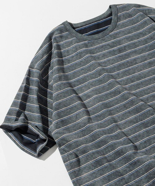 FREAK'S STORE(フリークスストア)の「フェードプリント リバーシブル クルーネック ボーダーTシャツ/半袖Tシャツ(Tシャツ/カットソー・メンズ・ブラック/ネイビー/ブラウン/グリーン・MEDIUM/LARGE)」の5枚目の写真