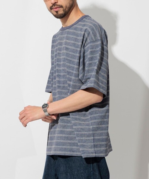 FREAK'S STORE(フリークスストア)の「フェードプリント リバーシブル クルーネック ボーダーTシャツ/半袖Tシャツ(Tシャツ/カットソー・メンズ・ブラック/ネイビー/ブラウン/グリーン・MEDIUM/LARGE)」の13枚目の写真