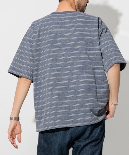 FREAK'S STORE(フリークスストア)の「フェードプリント リバーシブル クルーネック ボーダーTシャツ/半袖Tシャツ(Tシャツ/カットソー・メンズ・ブラック/ネイビー/ブラウン/グリーン・MEDIUM/LARGE)」の15枚目の写真