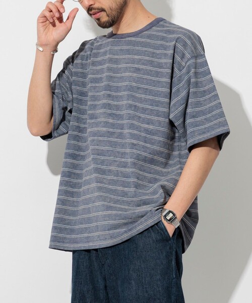FREAK'S STORE(フリークスストア)の「フェードプリント リバーシブル クルーネック ボーダーTシャツ/半袖Tシャツ(Tシャツ/カットソー・メンズ・ブラック/ネイビー/ブラウン/グリーン・MEDIUM/LARGE)」の16枚目の写真