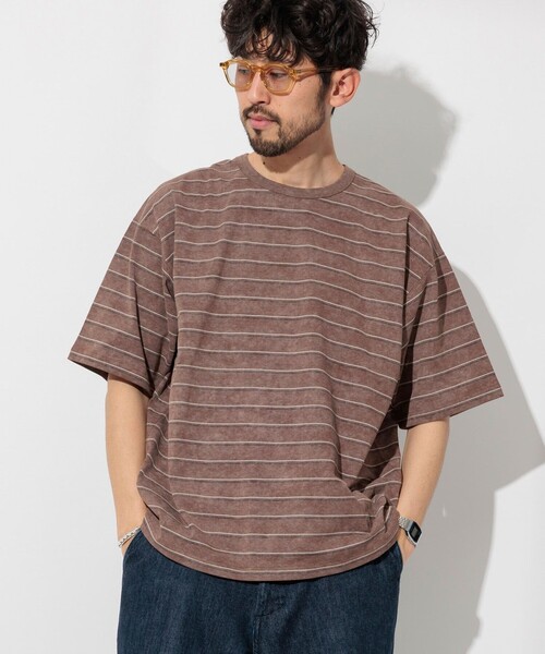 FREAK'S STORE(フリークスストア)の「フェードプリント リバーシブル クルーネック ボーダーTシャツ/半袖Tシャツ(Tシャツ/カットソー・メンズ・ブラック/ネイビー/ブラウン/グリーン・MEDIUM/LARGE)」の20枚目の写真