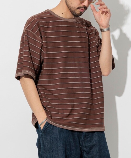 FREAK'S STORE(フリークスストア)の「フェードプリント リバーシブル クルーネック ボーダーTシャツ/半袖Tシャツ(Tシャツ/カットソー・メンズ・ブラック/ネイビー/ブラウン/グリーン・MEDIUM/LARGE)」の22枚目の写真