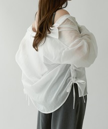 sheer washer shirring shirt / シアーワッシャーシャーリングシャツ