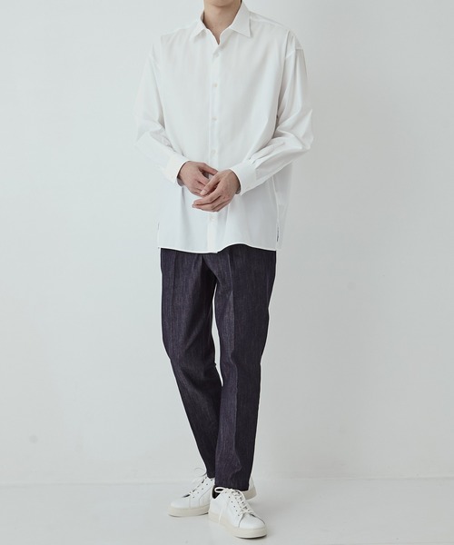 UNITED TOKYO（ユナイテッドトウキョウ）の「（WEB限定）9oz RAYON STRETCH テーパードデニム　伸縮性/日本製/色落ちしない/オフィスカジュアル/通勤（デニムパンツ・メンズ・ダークインディゴブルー/ブラック・1/2/3）」の20枚目の写真