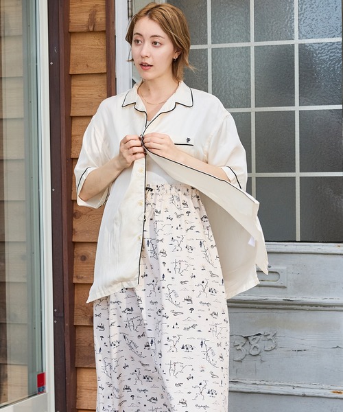PENDLETON(ペンドルトン)の「PENDLETON/ペンドルトン パイピング エンブロイダリー オープンカラーシャツ(シャツ/ブラウス・メンズ・オフホワイト/ブラック・LARGE/MEDIUM)」の5枚目の写真
