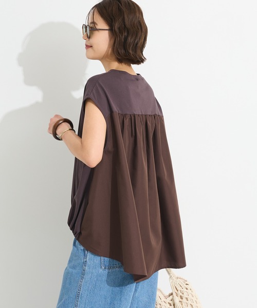 CRAFT STANDARD BOUTIQUE（クラフトスタンダードブティック）の「接触冷感/UVカット バックフレアバルーンカットソー◆（Tシャツ/カットソー・レディース・ホワイト/ブラウン/グリーン/ブラック・FREE）」の3枚目の写真