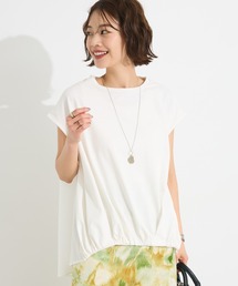 接触冷感/UVカット バックフレアバルーンカットソー◆