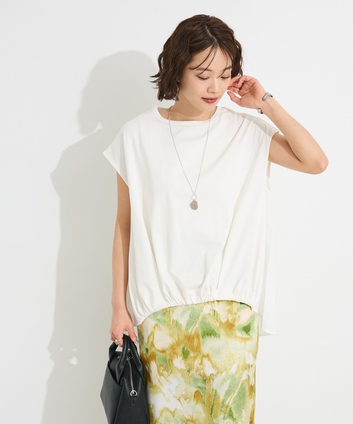 CRAFT STANDARD BOUTIQUE（クラフトスタンダードブティック）の「接触冷感/UVカット バックフレアバルーンカットソー◆（Tシャツ/カットソー・レディース・ホワイト/ブラウン/グリーン/ブラック・FREE）」の5枚目の写真