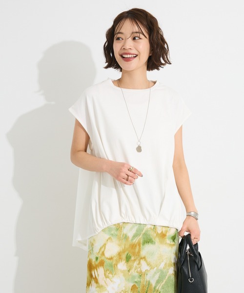 CRAFT STANDARD BOUTIQUE（クラフトスタンダードブティック）の「接触冷感/UVカット バックフレアバルーンカットソー◆（Tシャツ/カットソー・レディース・ホワイト/ブラウン/グリーン/ブラック・FREE）」の6枚目の写真