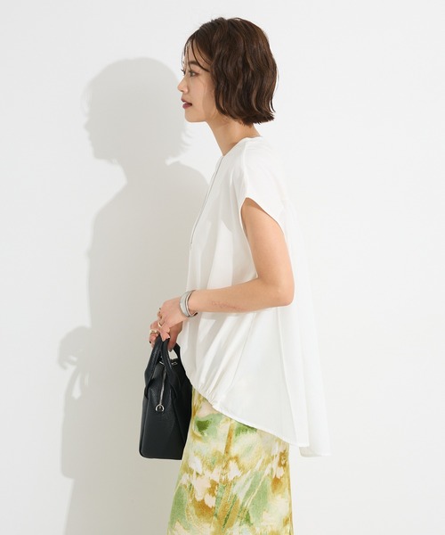 CRAFT STANDARD BOUTIQUE（クラフトスタンダードブティック）の「接触冷感/UVカット バックフレアバルーンカットソー◆（Tシャツ/カットソー・レディース・ホワイト/ブラウン/グリーン/ブラック・FREE）」の7枚目の写真