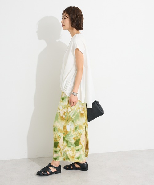 CRAFT STANDARD BOUTIQUE（クラフトスタンダードブティック）の「接触冷感/UVカット バックフレアバルーンカットソー◆（Tシャツ/カットソー・レディース・ホワイト/ブラウン/グリーン/ブラック・FREE）」の10枚目の写真