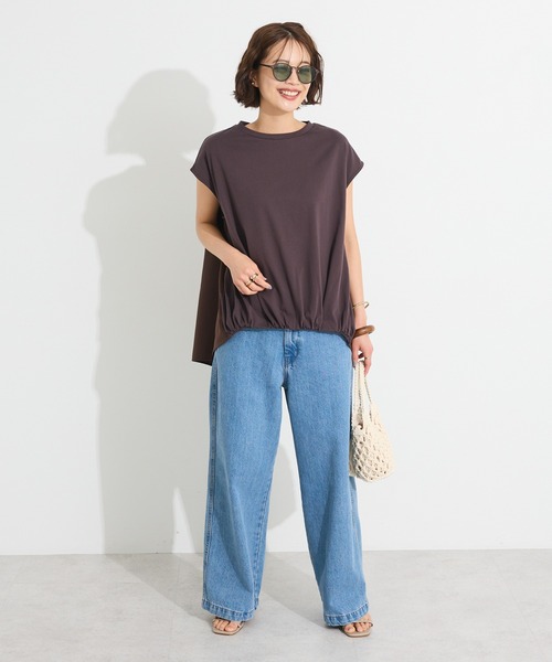 CRAFT STANDARD BOUTIQUE（クラフトスタンダードブティック）の「接触冷感/UVカット バックフレアバルーンカットソー◆（Tシャツ/カットソー・レディース・ホワイト/ブラウン/グリーン/ブラック・FREE）」の15枚目の写真