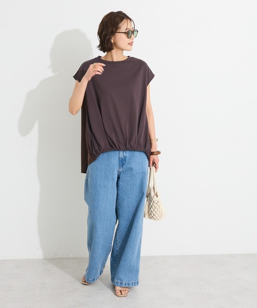 CRAFT STANDARD BOUTIQUE（クラフトスタンダードブティック）の「接触冷感/UVカット バックフレアバルーンカットソー◆（Tシャツ/カットソー・レディース・ホワイト/ブラウン/グリーン/ブラック・FREE）」の16枚目の写真