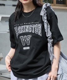 カレッジレオパードパッチロゴ刺繍半袖Tシャツ