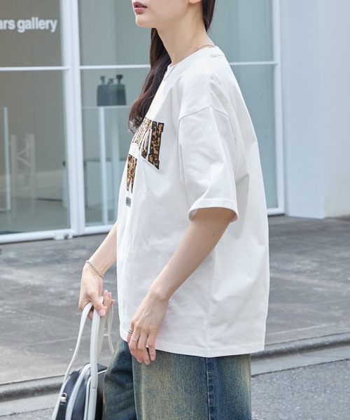 カレッジレオパードパッチロゴ刺繍半袖Tシャツ MONO-MART│MONO