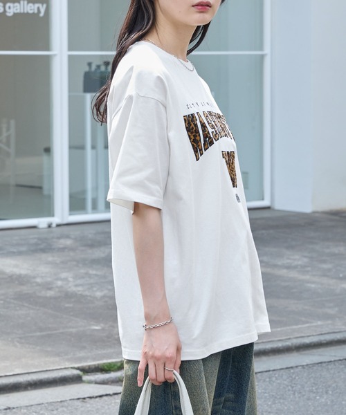 マ*ド様 新品　未使用　グリッター　刺繍 ホワイト 半袖Tシャツ セール】配色 落書き刺繍 オーバーサイズ長袖Tシャツ（Tシャツ