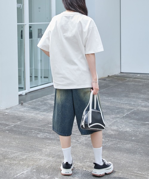 MONO-MART(モノマート)の「カレッジレオパードパッチロゴ刺繍半袖Tシャツ(Tシャツ/カットソー・レディース・ブラック/ホワイト/グレイッシュブルー/スミクロ・FREE)」の18枚目の写真