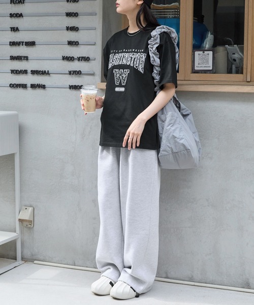 MONO-MART(モノマート)の「カレッジレオパードパッチロゴ刺繍半袖Tシャツ(Tシャツ/カットソー・レディース・ブラック/ホワイト/グレイッシュブルー/スミクロ・FREE)」の16枚目の写真