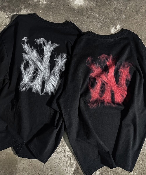 A'GEM/9 天使デザイン Tシャツ ブラック A'GEM/9 × .kom『Harsh and Cruel/ハーシュアンドクルーエル』Earth