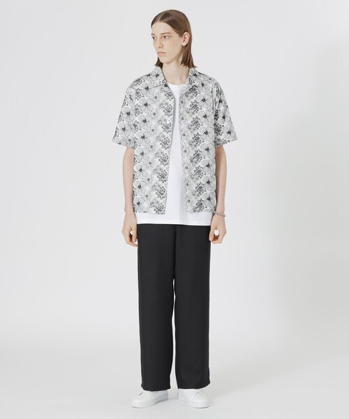 LOVELESS(ラブレス)の「フラワーエンブロイダリーオープンカラーショートスリーブシャツ(シャツ/ブラウス・メンズ・オフホワイト/ブラック・L/M)」の6枚目の写真