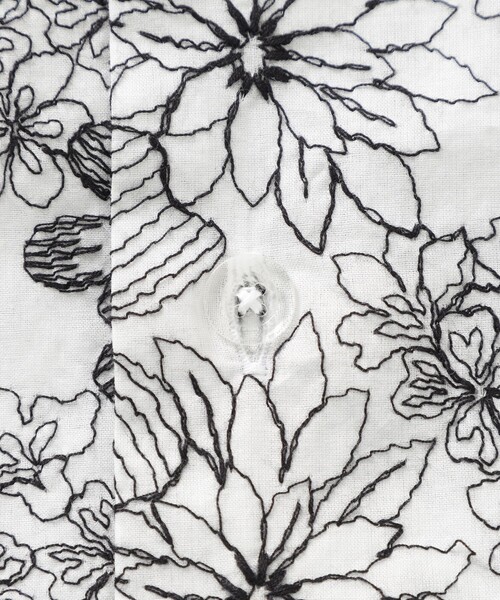 LOVELESS(ラブレス)の「フラワーエンブロイダリーオープンカラーショートスリーブシャツ(シャツ/ブラウス・メンズ・オフホワイト/ブラック・L/M)」の12枚目の写真