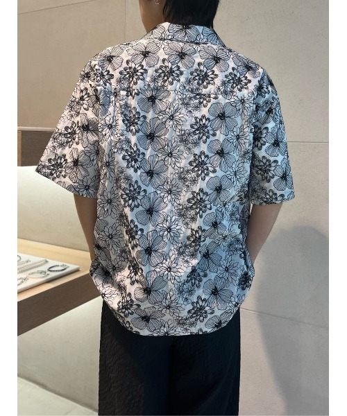 LOVELESS(ラブレス)の「フラワーエンブロイダリーオープンカラーショートスリーブシャツ(シャツ/ブラウス・メンズ・オフホワイト/ブラック・L/M)」の5枚目の写真