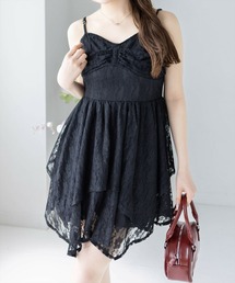 clear | 【低身長サイズ有】レースキャミワンピース[着回し力抜群 ガーリー レイヤード](ワンピース)