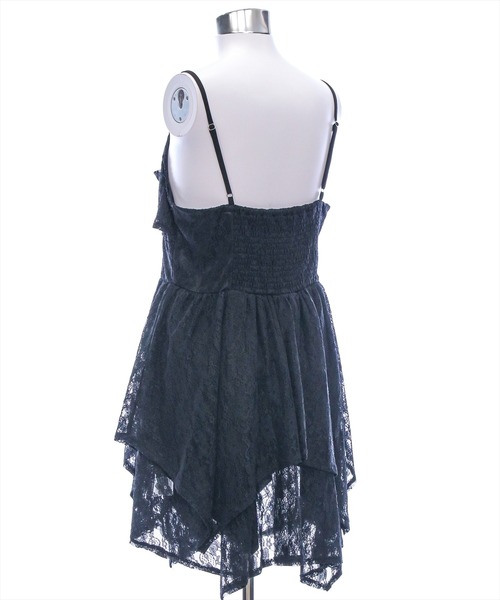 clear（クリア）の「【低身長サイズ有】レースキャミワンピース[着回し力抜群 ガーリー レイヤード]（ワンピース・レディース・オフホワイト/ブラック・F/XS）」の5枚目の写真