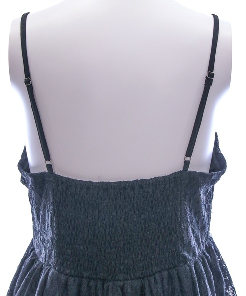 clear（クリア）の「【低身長サイズ有】レースキャミワンピース[着回し力抜群 ガーリー レイヤード]（ワンピース・レディース・オフホワイト/ブラック・F/XS）」の3枚目の写真