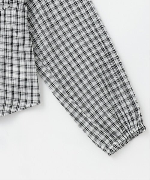 LOVETOXIC（ラブトキシック）の「【LTXC】チェックシアーパーカ（シャツ/ブラウス・キッズ・サックスブルー/オフホワイト・L:160cm/S:140cm/M:150cm）」の12枚目の写真