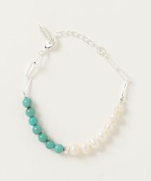 SAINTS（セインツ）の「『SAINTS/セインツ』ストーン＆淡水パールデザインチェーンブレスレット（ブレスレット）」