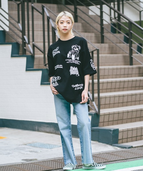 LB/S （エルビーエス）の「【DESERT SPORTSWEAR:デザートスポーツウェア】総柄 プリント オーバーサイズ Tシャツ（Tシャツ/カットソー・メンズ・サックスブルー/ブラック/ホワイト・MEDIUM/LARGE/X-LARGE）」の20枚目の写真