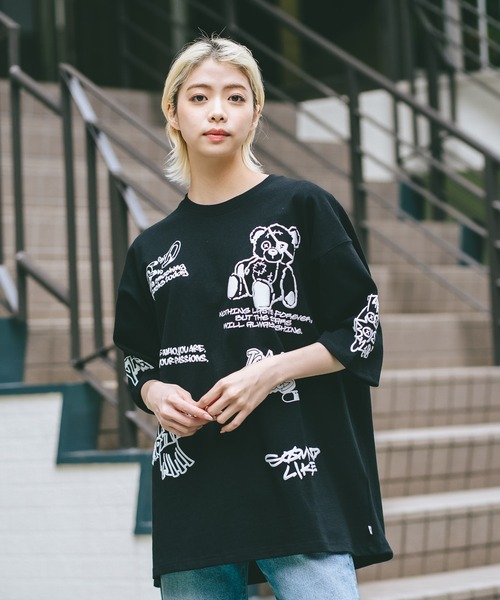 LB/S （エルビーエス）の「【DESERT SPORTSWEAR:デザートスポーツウェア】総柄 プリント オーバーサイズ Tシャツ（Tシャツ/カットソー・メンズ・サックスブルー/ブラック/ホワイト・MEDIUM/LARGE/X-LARGE）」の22枚目の写真