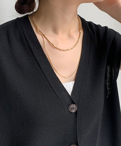 DouDou(ドゥドゥ)の「メタルレイヤードネックレス(ネックレス・レディース・ゴールド/シルバー・FREE)」の6枚目の写真