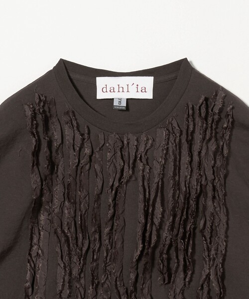 ダリア フロントフリル ショートスリーブ　Tシャツ リメイク dahl'ia ダリア リメイクTシャツ N/S フリルカットソー 2025春夏