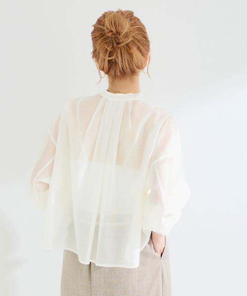 B.C STOCK(ベーセーストック)の「《追加》ウォッシャブル / オーガンディクロップシャツ(シャツ/ブラウス・レディース・ブラック/ホワイト/ピンク・FREE)」の14枚目の写真
