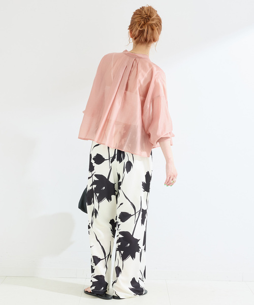 B.C STOCK(ベーセーストック)の「《追加》ウォッシャブル / オーガンディクロップシャツ(シャツ/ブラウス・レディース・ブラック/ホワイト/ピンク・FREE)」の9枚目の写真
